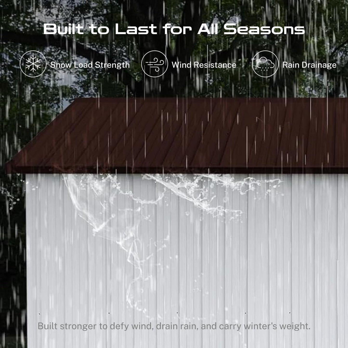 8' x 6' Outdoor Storage Shed, Sturdy Metal Building w/Lockable Doors for Garden, Backyard, Poolside and Lawn, Brown+White