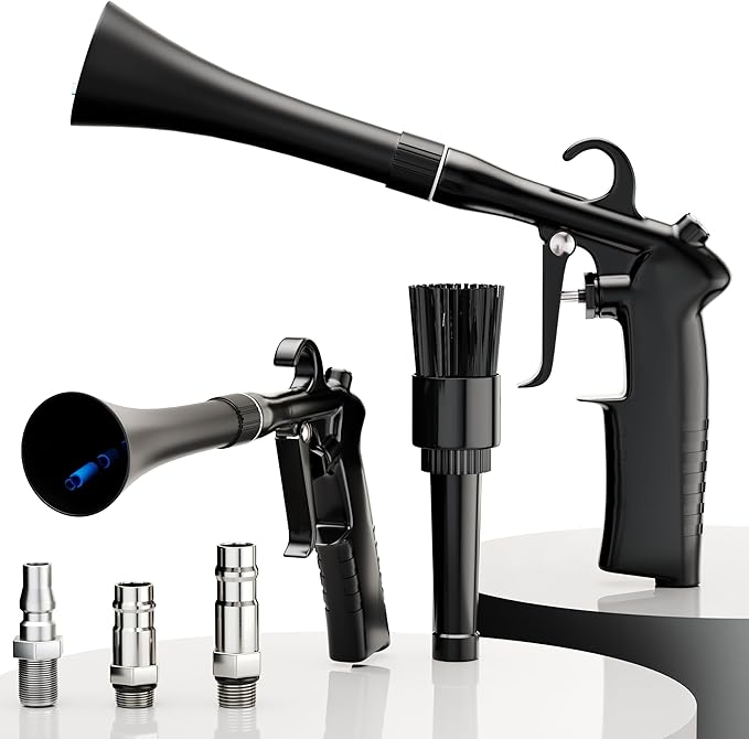 ESOW Car Cleaning Gun Detailing Dryer Air Compressor Blow Gun, Essential Car Detailing Kit and Supplies, High Pressure Air Blaster, Car Detailing Tools for Quick and Effective Dirt Removal, Black