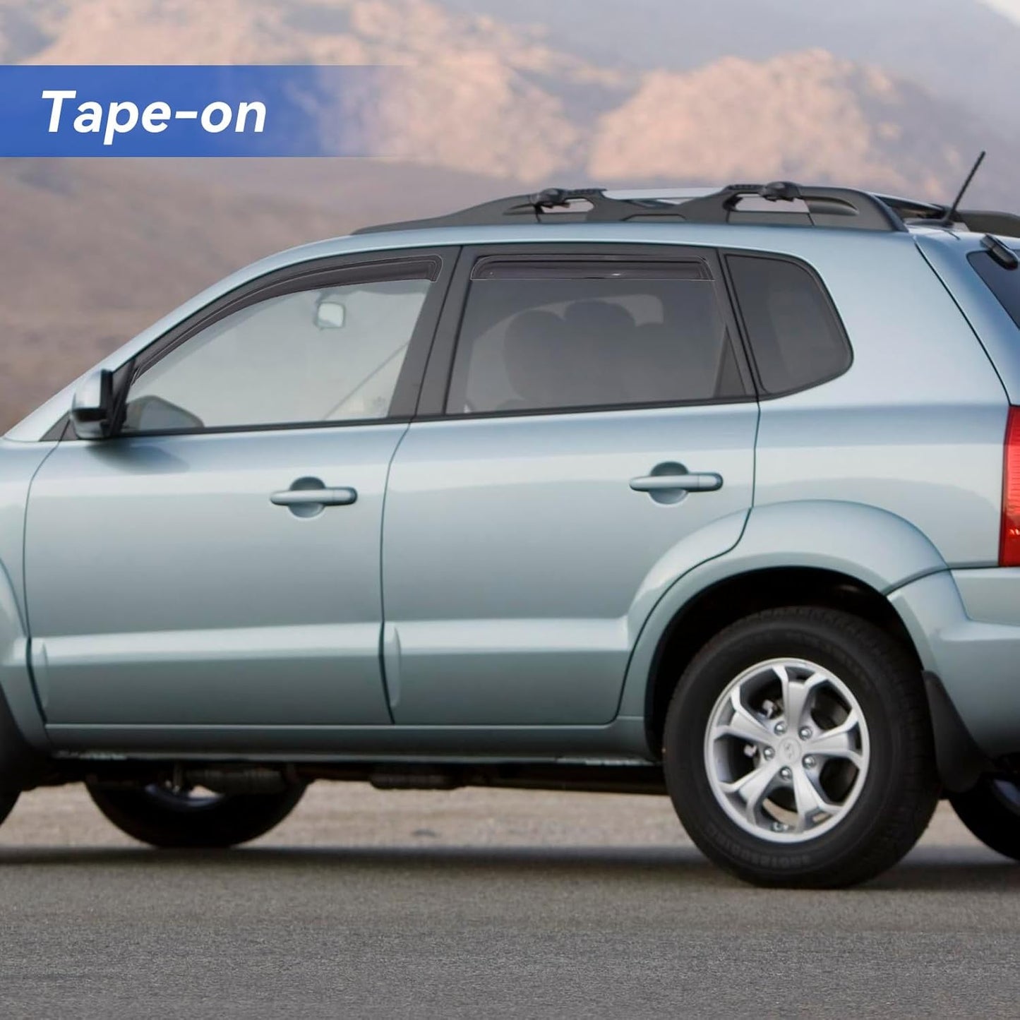 Window Visors Rain Guards for 2005-2009 Hyundai Tucson, Out-Channel Window Vent Wind Deflectors Visors Shades for 05-09 Tucson