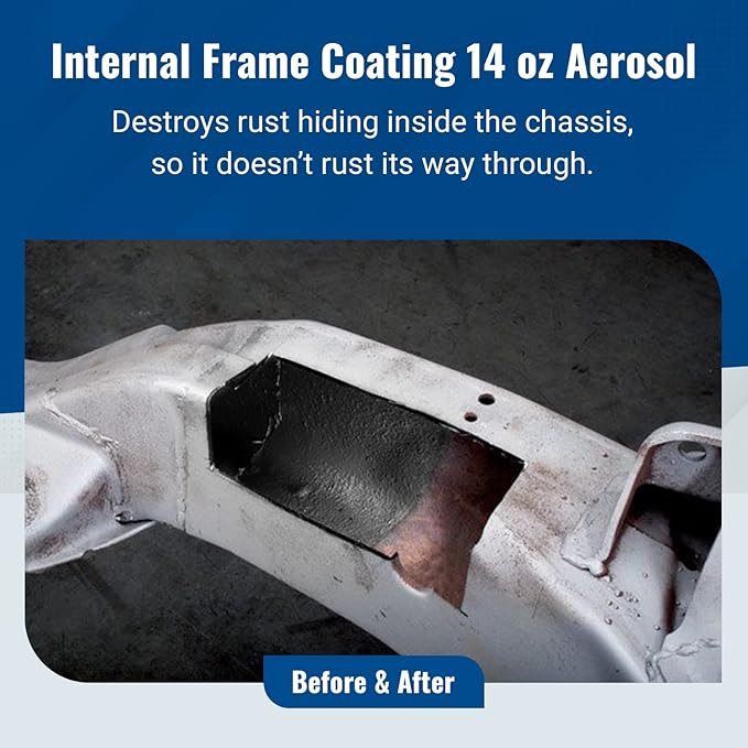 Eastwood Internal Frame Coating Aerosol | Internal chassiss Frame Rust Remover | Rust Converter and Prevention Aerosol Spray Undercoating for Vehicles |14 Oz, Black