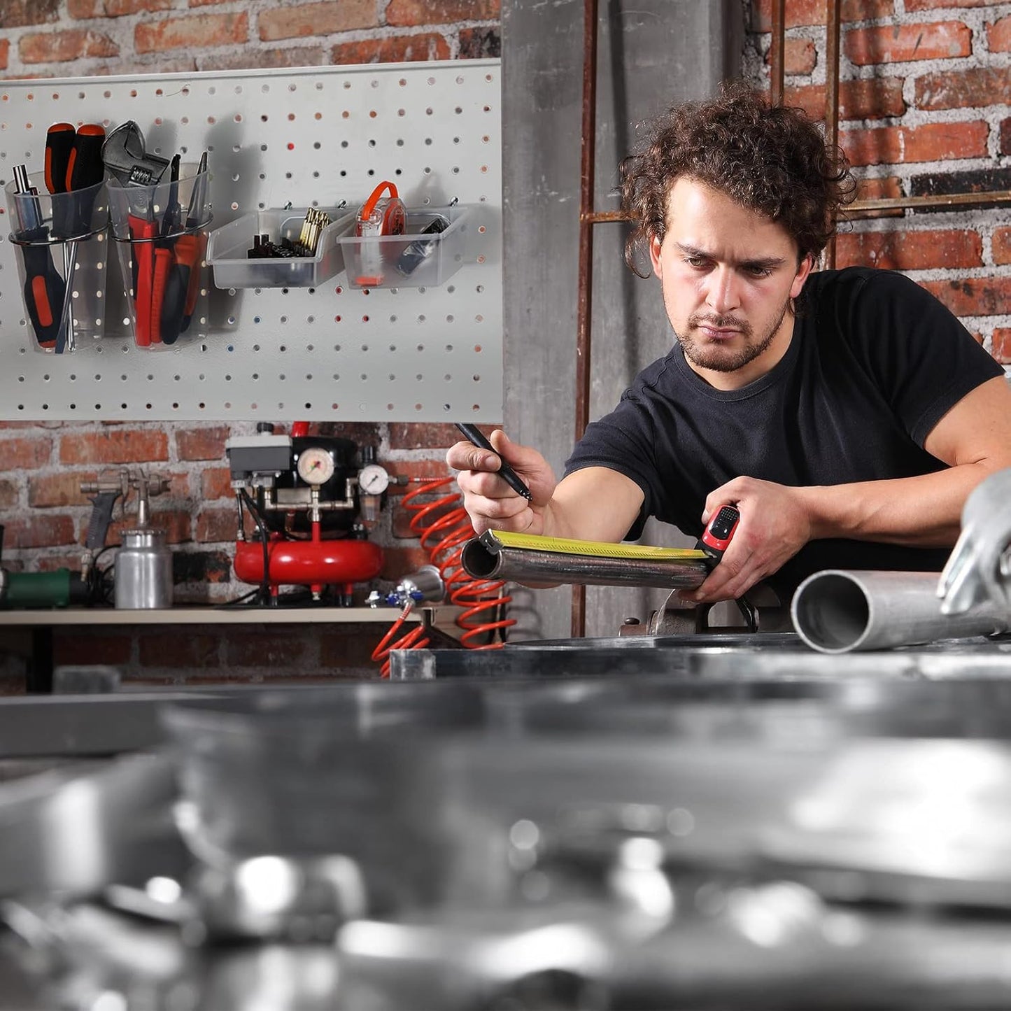 Yookeer 20 Pcs Pegboard Bins and Cups with Hooks and Loops Peg Assortment Organizer Accessories Various Tool Organizer Pegboard Baskets Set for Garage Workshop Workbench Office(Clear)