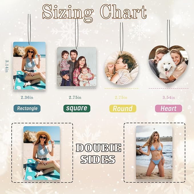 Custom Air Freshener for Car, Personalized Air Fresheners, Custom Double Sided photo Air Freshener, for Wardrobe,Bathroom and Hanging Ornaments (square)