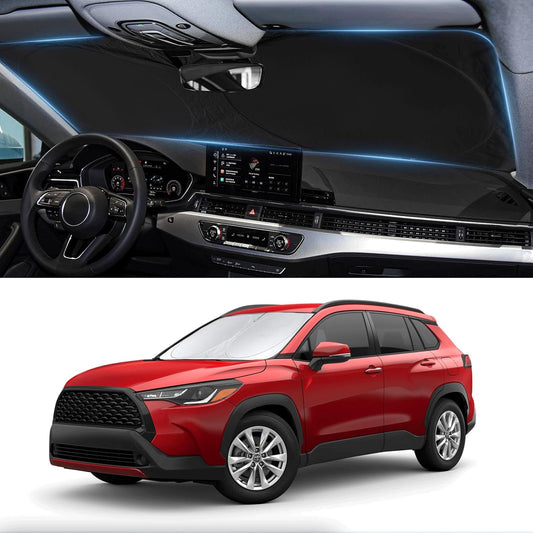 Custom Fit Toyota Corolla Cross Windshield Sunshade for 2022-2026 Toyota Corolla Cross (Not fit Corolla Sedan) Front Window Shield Cover for Windshield Sun Visor Protector Block UV Rays
