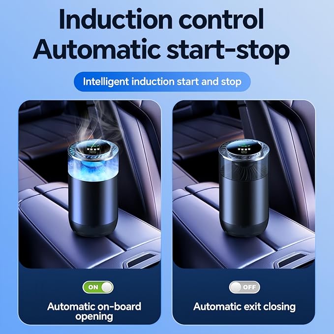 Smart Dffuser for Car, Colorful Light Scent Diffuser, Auto On/Off Car Air Freshener, Adjustable Intensity, 4 Mode Scents Refill X2 (Osmanthus Orchid)