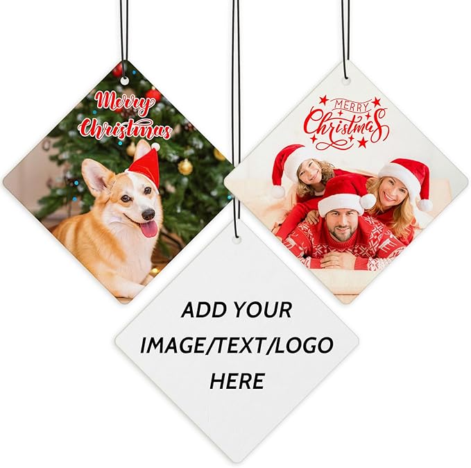 Custom Car Air Freshener with Picture Text - Personalized Car Air Freshener with Multiple Fragrances for Valentine's Day Birthday Gift Hanging Ornaments