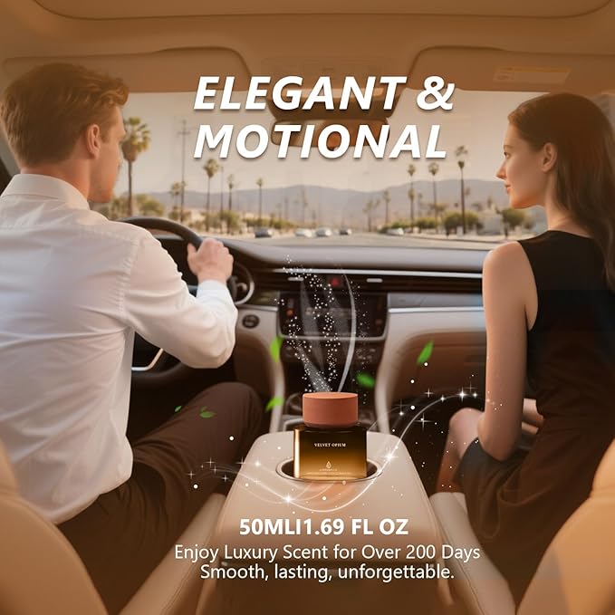 Car Air Freshener 50ML (1.7 FL OZ) Car Air Fresheners Fragrance - Citrus Musk Fragrance Oil Air Diffuser for Car, 180+ days Long Lasting Perfume, Car Air Freshner Aroma Stone Cap Design, Made in USA