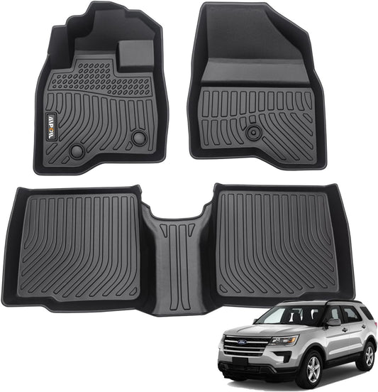 AIPOIL® Floor Mats for 2015-2019 Ford Explorer 7 Seats Front Two Rows of Floor mats | All-Weather | Easy to Clean | All-Round Protection Accessories.