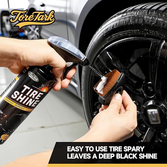 Tire Shine Spray, Ceramic Tire Coating, Not a Dressing, 16 fl oz No Sling/Non-Greasy for Durable Black Wet Tire, Long Lasting UV Protection for Car, Truck & SUV Easy to Apply