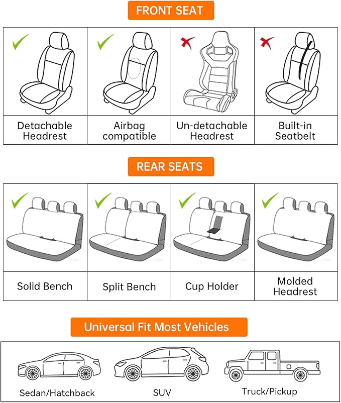 Car Seat Covers Full Set, Nappa Leather Seat Covers for Cars, Beige Car Seat Protector Waterproof, Car Seat Covers Front Seats and Back Fit for Most Cars SUVs Trucks
