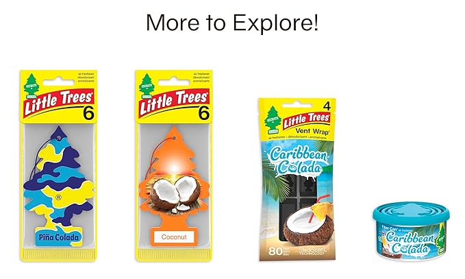 LITTLE TREES Car Air Freshener | Hanging Tree Provides Long Lasting Scent for Auto and Home | Caribbean Colada, 24 Air Fresheners
