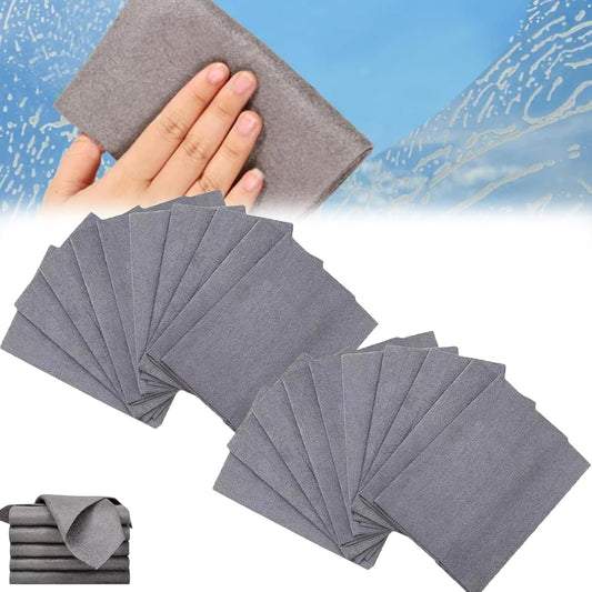 FETNHU Non-Woven - Super Absorbent 11.8" x 11.8" Lint-Free Cleaner, Reusable Thickened Magic Cleaning Cloth, Multipurpose Magic Cloths for Cleaning Glass, Cars, Kitchen, Window, Mirrors (20PCS-Gray)
