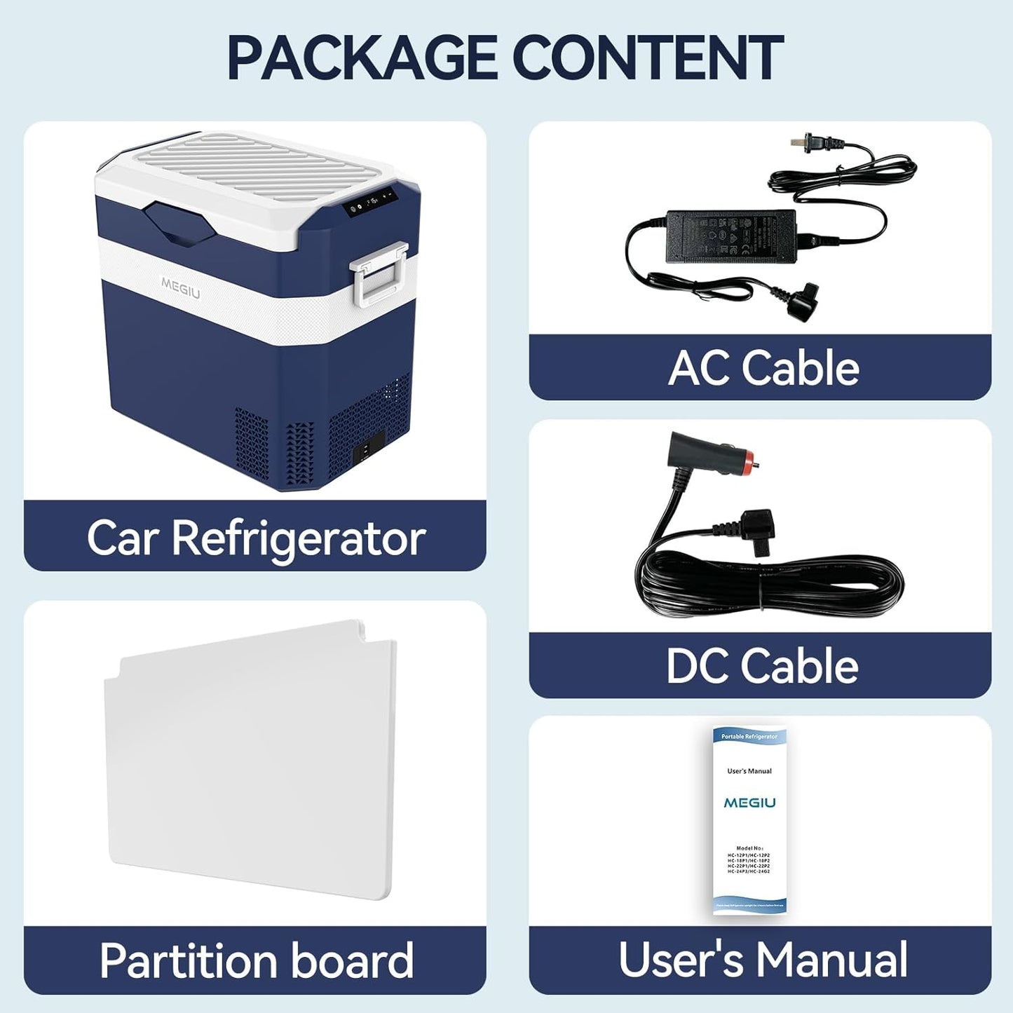 Car Fridge Portable 12V Refrigerator 40 Quart 12 Volt Freezer Compressor Cooler 12V/24V DC 110～240 V AC for Truck Van RV Camper SUV and Home Use (HC-38P5)