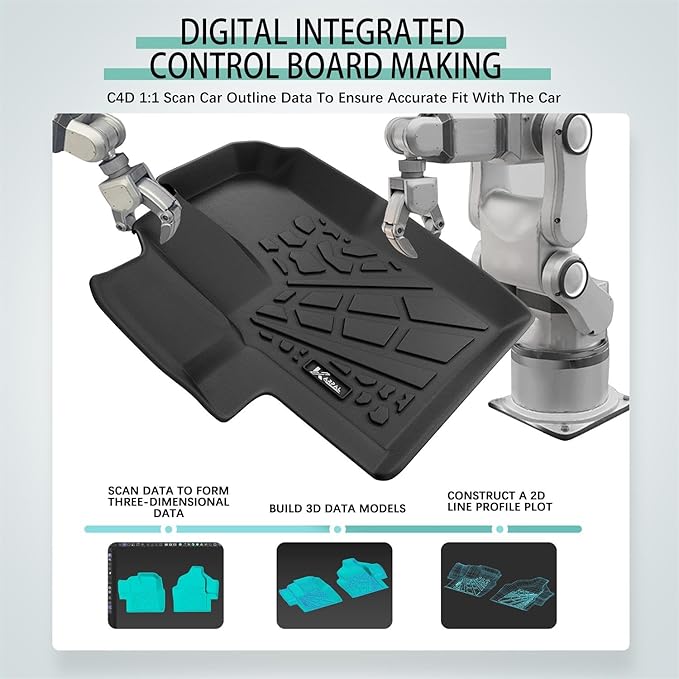 KARPAL Floor Mats Front Liner Fit for 2020-2025 2026 Ford Transit with Vinyl Flooring (No Transit Connect), Custom Fit TPE All Weather Ford Transit 150/250/350 1st Row Floor Liner