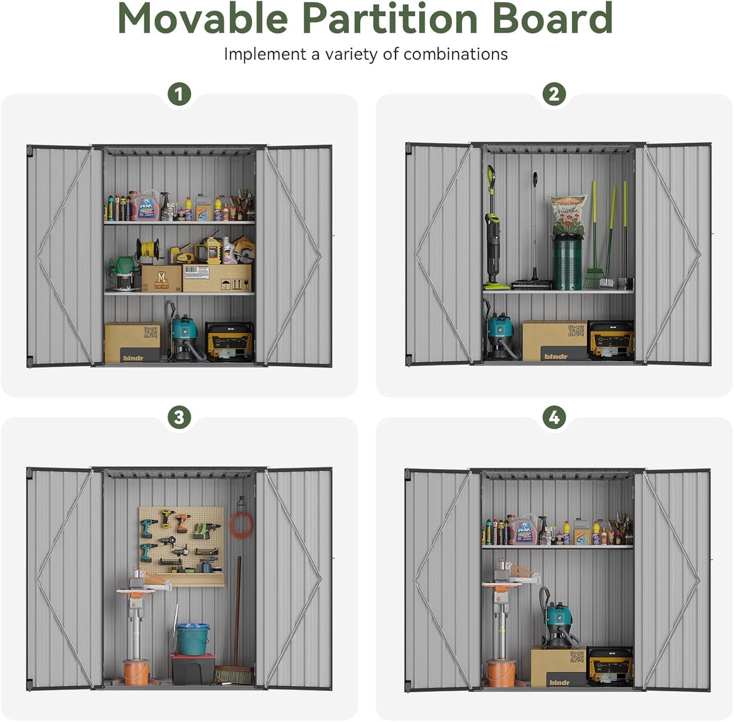 Aoxun 55x19 in Outdoor Storage Cabinet Metal Garden Shed with 2 Adjustable Shelves 3 Layer Indoor& Outdoor Waterproof Vertical Storage Shed for Patio Garden, Garage, Porch (Black, 40 Cu.Ft)