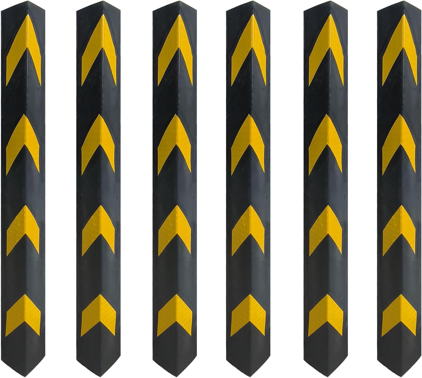 27" Rubber Garage Wall Protector Corner Guard for Parking Lot Warehouse Edge, 6 Packs