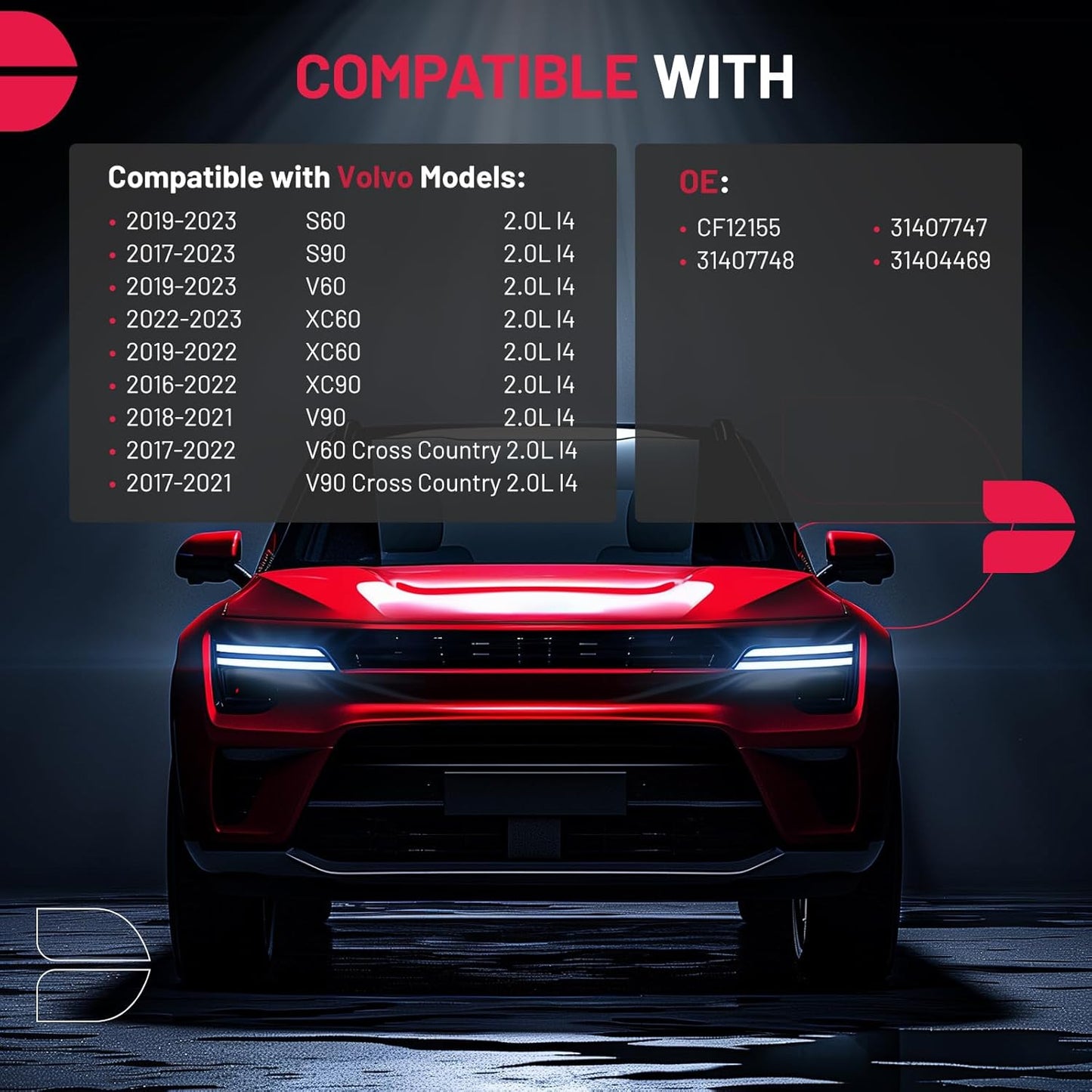 BDFHYK CF12155 Cabin Air Filter with Activated Carbon Compatible with Volvo 2019-2023 S60/V60/XC60, 2017-2023 S90, 2017-2022 V60 Cross Country, 2018-2021 V90, 2017-2021 V90 Cross Country, 16-23 XC90