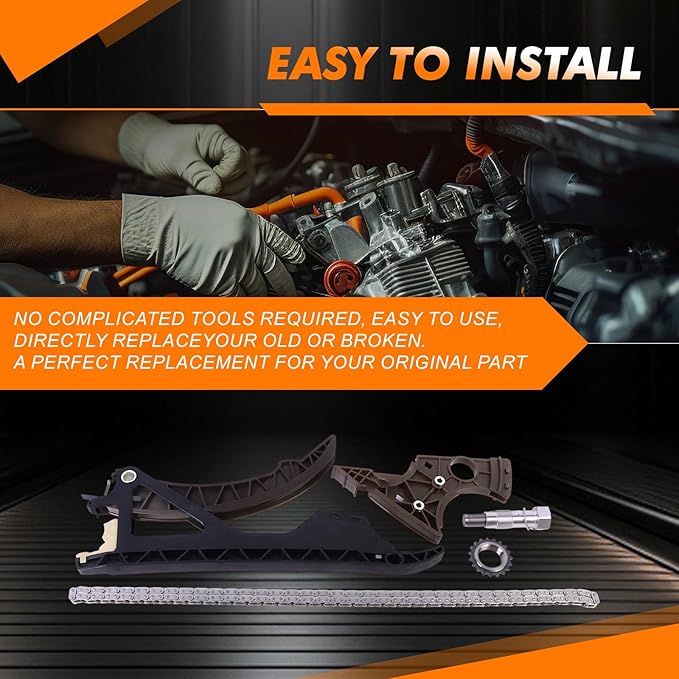 N54B30A Engine Timing Chain Kit Compatible with BMW 135i 335i 535i 740i 740li X6 Z4 3.0L L6 TURBO N54B30A N53B30A N43B20A 11317516088 11317534784