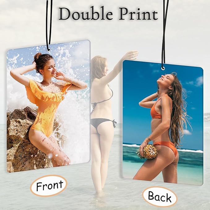 Custom Air Freshener with Picture for Car - Personalized Car Air Freshener, Double Sided Print Photo/Logo With Scents Freshener, for car, Bedroom, Bathroom, Mother's Day Hanging Ornaments