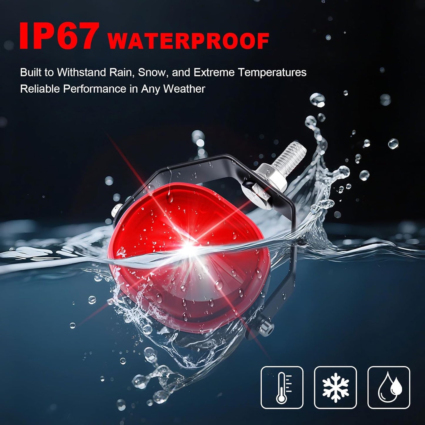 Forklift Arc Safety Light, LED Warning Lamp Red Line Projection, Aluminum Housing, Stainless Steel Bracket, for Industrial Truck, Lift Truck, AGV, Warehouse, Logistics