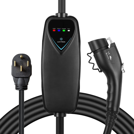 Lectron Level 2 EV Charger - ETL Certified, 240V, 40 Amp, NEMA 14-50 Plug, 16 ft Extension Cord & J1772 Cable- Portable Electric Car Charger for J1772 EVs and Plug-in Hybrid Vehicles