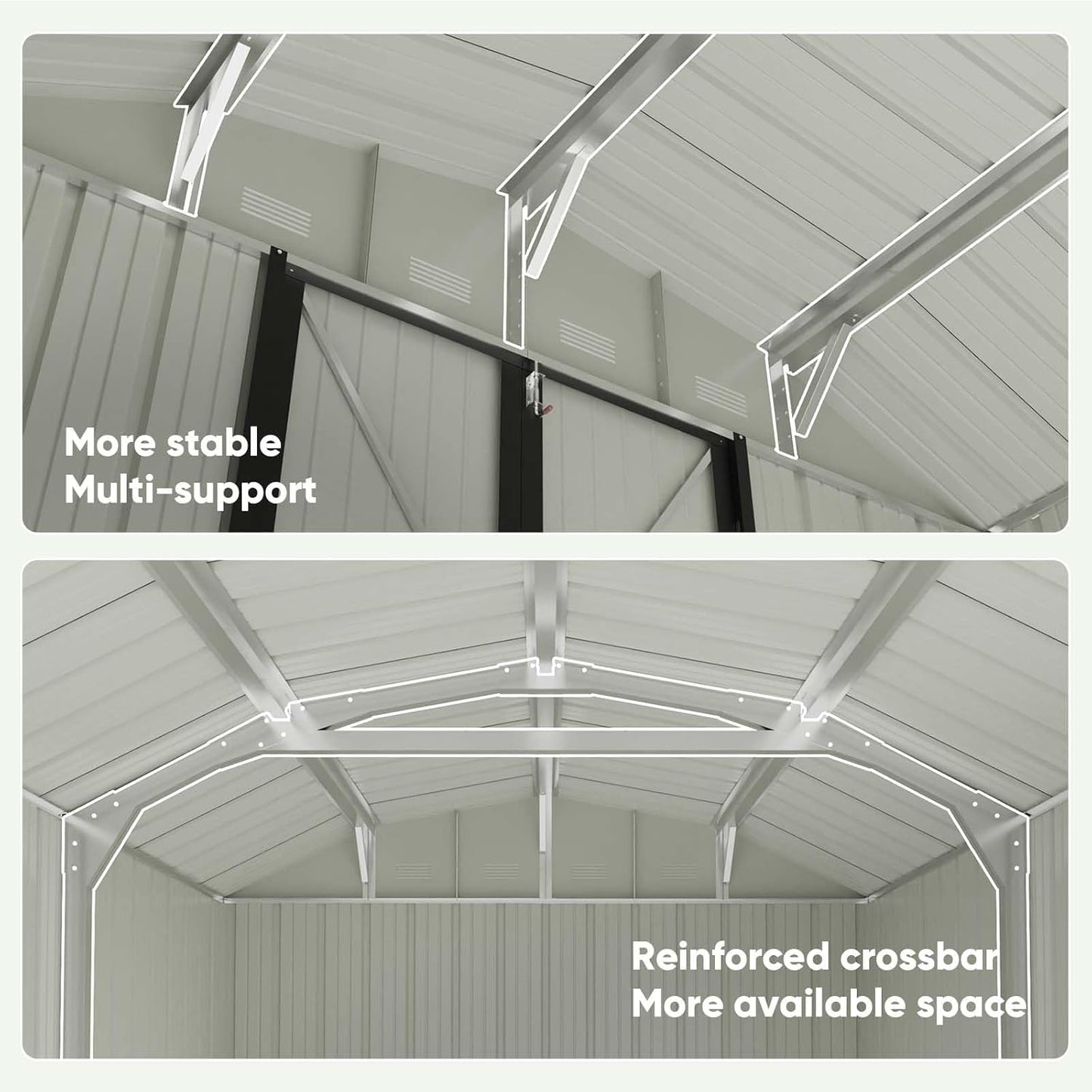 Patiowell 10 X 12 FT Barn Style Metal Storage Shed for Outdoor, Steel Yard Shed with Design of Lockable Doors, Utility and Tool Storage for Garden, Backyard, Patio, Outside Use