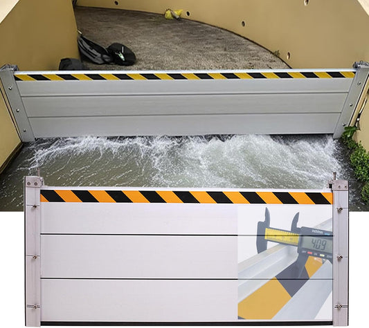 Reusable Heavy Duty Aluminum Flood Barriers for Home Exterior, Flood Protection Barriers Water Barrier Door Quick Detachable Garage Doors Detachable Mobile Rain Water Baffle ( H 55.1 inch L 9.5FT)