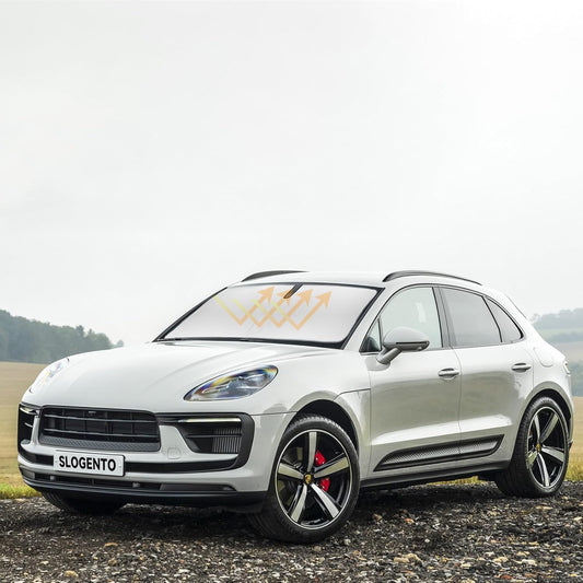 Car Sun Shade Windshield Sunshade for 2014-2024 2025 2026 Porsche Macan SUV Accessories Front Window Sun Shields Custom fit Macan Sunscreen Double Layers 240T Refleactor Sun Visor Blocks UV