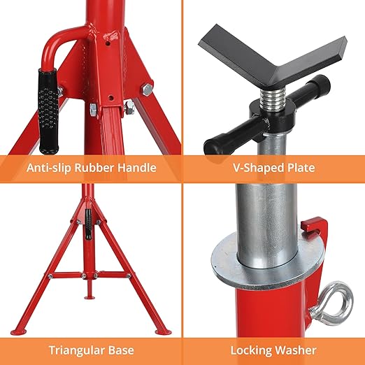 Towallmark Heavy-Duty Pipe Jack Stand, 28''-52'' Adjustable Folding Pipe Stand, 2500 lbs Load Capacity, Ideal for Welding, Automotive, and Construction Projects
