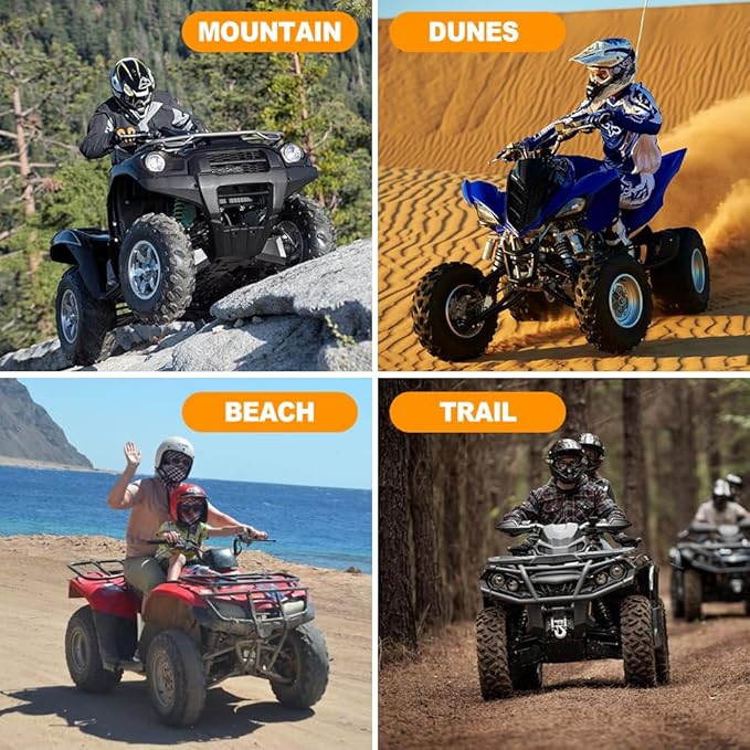 NEVERLAND ATV Cover Waterproof Heavy Duty 300D All Weather Protection Up to 82'' 4 Wheeler Covers Outdoor Storage Compatible with Polaris Sportsman Yamaha Honda Kawasaki KFX with Reflective Strips