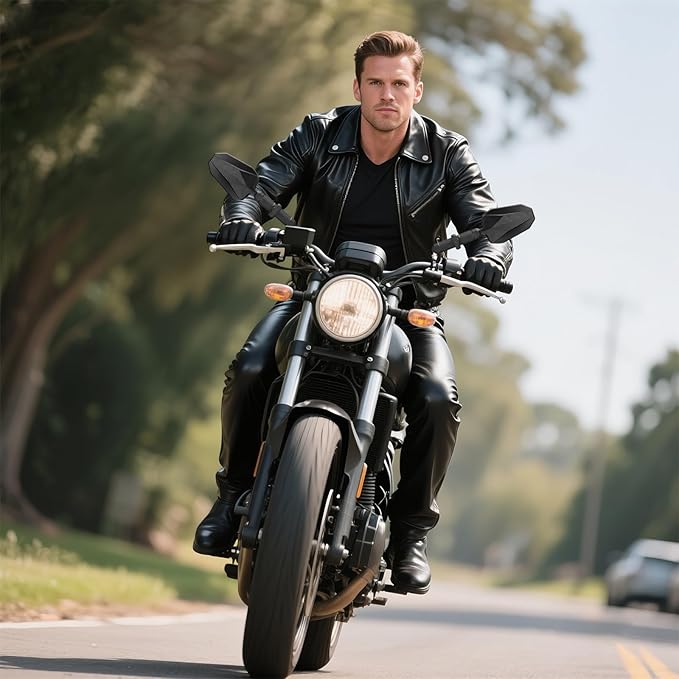 Aluminum Alloy CNC Adventure Bike Mirrors M10*1.25,Motorcycle Mirror Fits RAM B Balls and 7/8"Handlebar,Compatible with KTM 1290 Super Adv,Honda Grom,Kawasaki KLR,Yamaha XT,Suzuki DR & More