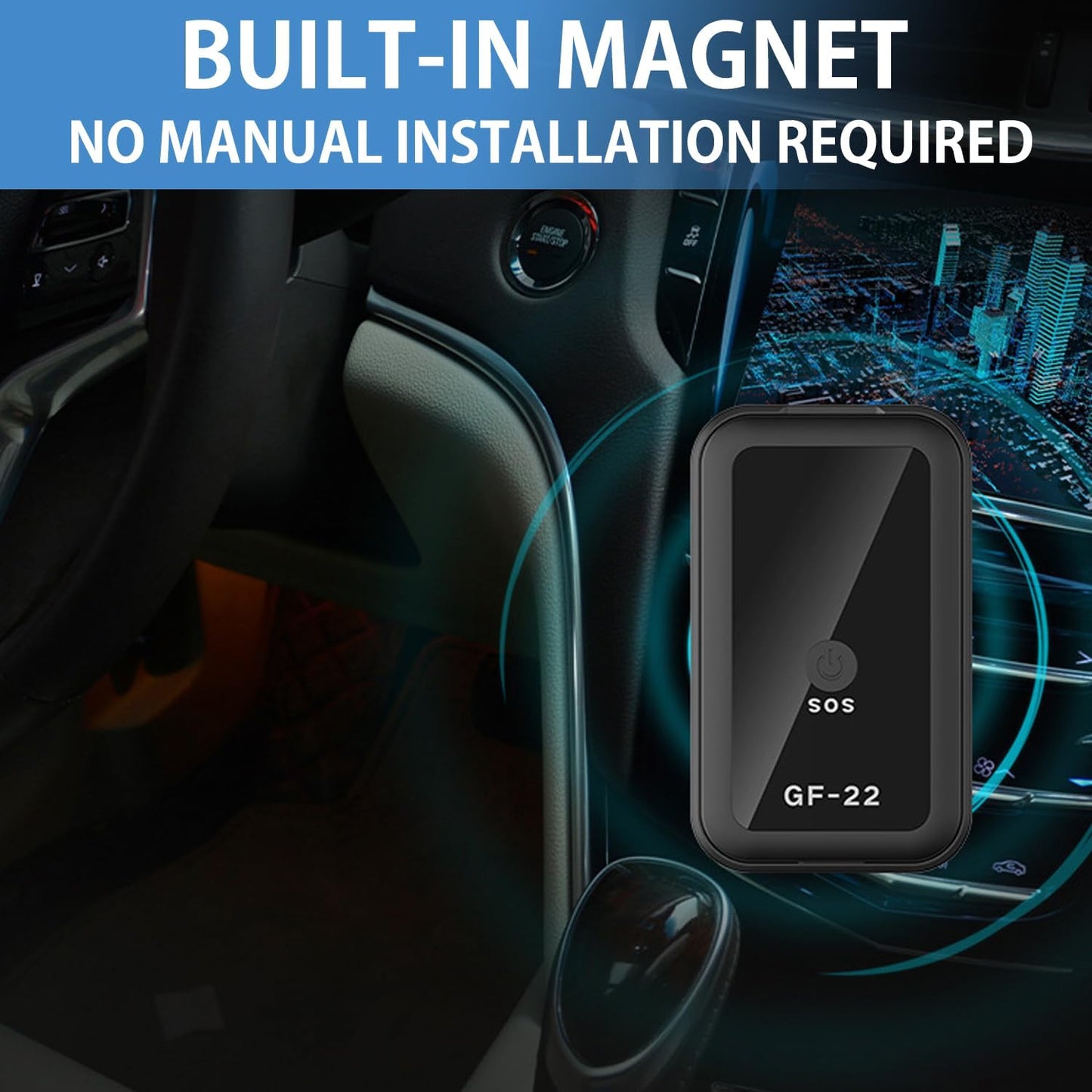 2025 New Model GPS Tracker for Vehicles, GPS Strong Magnetic Car Anti-Lost Tracker, No Subscription,GPS Tracker Locator Real Time, Anti-Theft Mini GPS Tracking Device with Free App