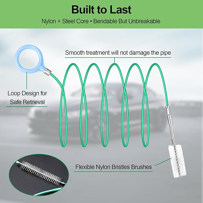 Auto Sunroof Drain Cleaning Tool Long Flexible Drain Brush for Clogged Pipes Tube Cleaning Brush for Car Sunroof, Car Wiper, Fuel Tank Drain Hole, Door Drain Hole, Sunroof Drain Pipe(3 Pack)