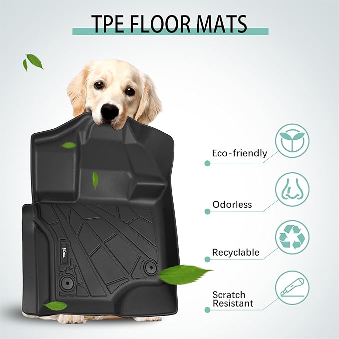 KARPAL Floor Mats Fit 2015-2025 2026 Ford F-150 SuperCrew (Includes 2022-2026 Lightning) Custom Fit TPE All Weather F150 Accessories 1st Floor Mats & 2-in-1 Rear Floor Mat