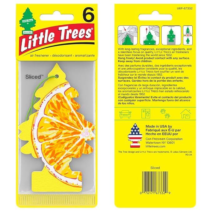 LITTLE TREES Car Air Freshener | Hanging Tree Provides Long Lasting Scent for Auto and Home | Sliced, 24 Air Fresheners (Pack of 36)