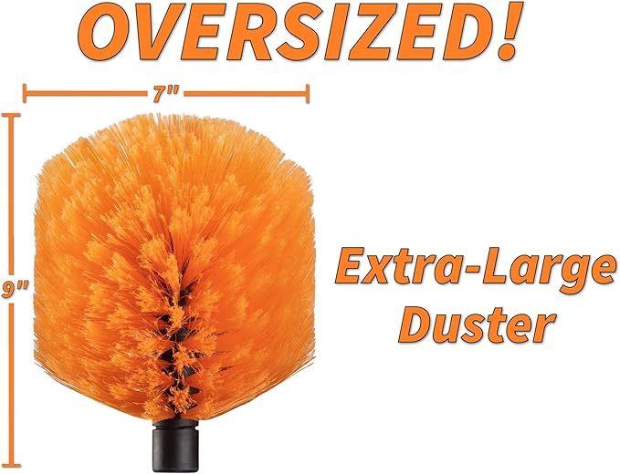 Cobweb Duster Head Brush // Spider Web Brush for Outdoor & Indoor Web Cleaning // Twist-On Corner Duster Fits Standard Acme Threaded Extension Poles // Best Cobweb Brush Head (Pole Sold Separately)
