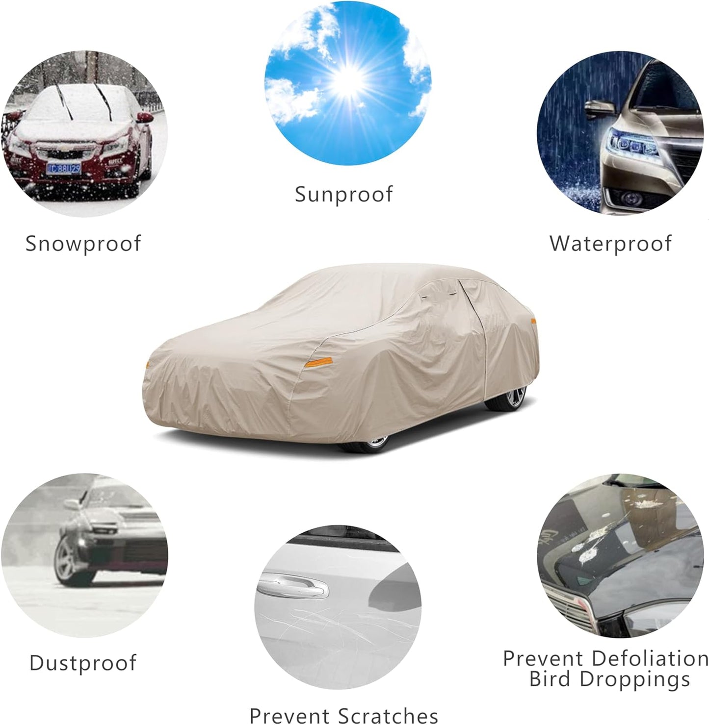 Heavy Duty Outdoor Car Cover Custom Fit for Mazda CX-5,Windproof All Weather Waterproof Sun Rain UV Dust Snow Protection Outdoor Car Covers