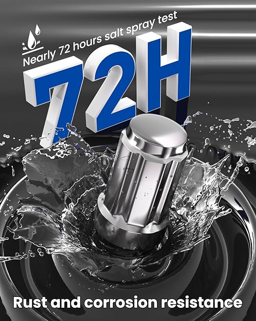 GAsupply 10x1.25 ATV Lug Nuts Spline, 10x1.25mm Closed End Acorn Tuner Lug Nuts 1.37" Tall Conical Seat 60 Degree for Aftermarket Wheels, 16 Pack+ 1 Lug Nut Lock Key Socket