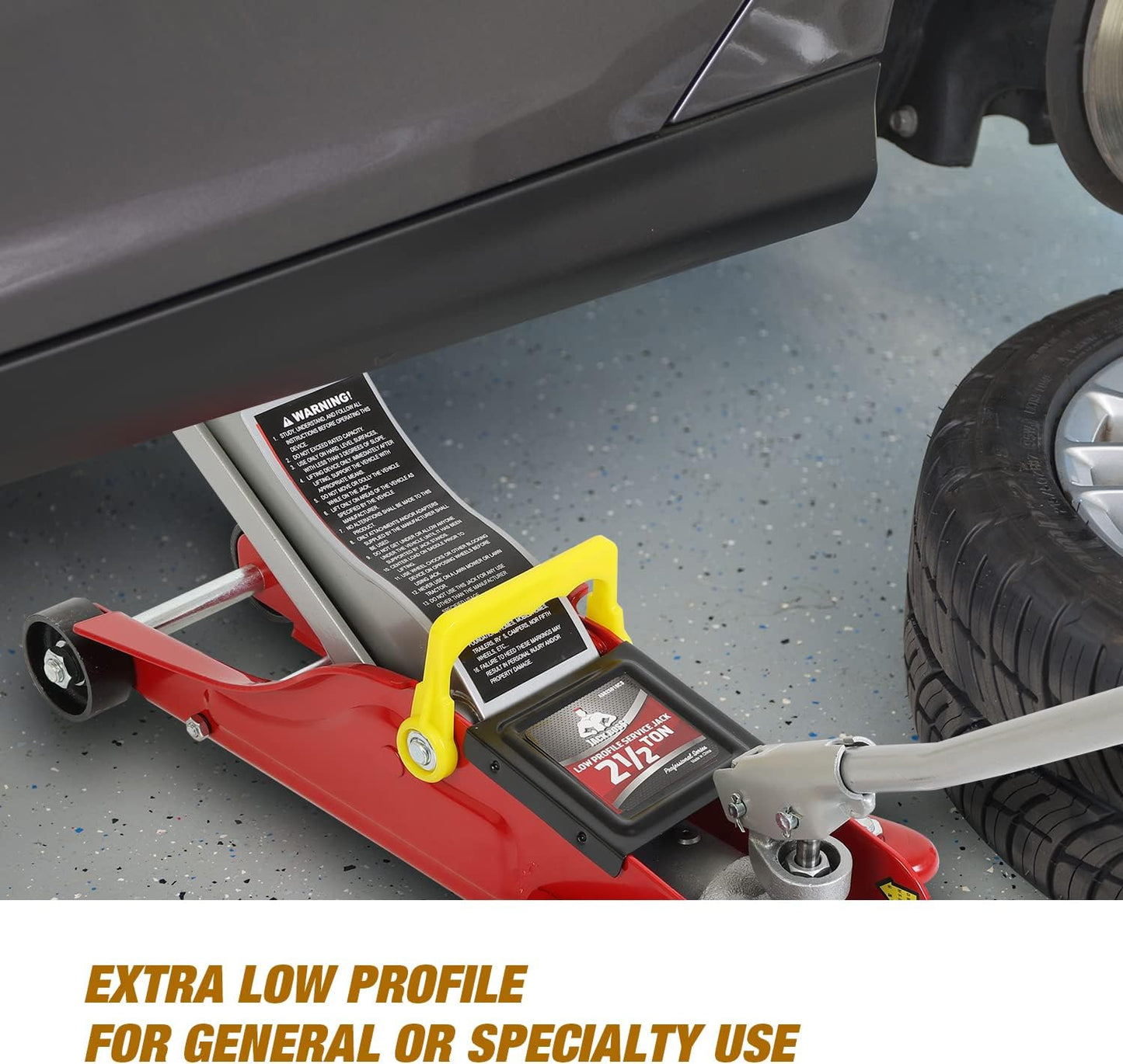 Floor Jack 2.5 Ton (5500 LBs) Hydraulic Low Profile Trolley Car Jack with Portable Storage Case, Lifting Range 3.5" to 14", Fit Use for Automotive Sedans, Red