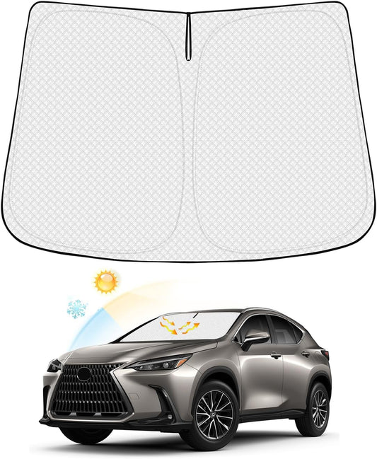 Windshield Sun Shade for Lexus NX NX250 NX350 NX350h NX450h+ 2022-2025 2026 Accessories Thicken 6-Layer Front Window Sunshade Cover Sun Visor Protector Foldable Block UV Rays Keep Vehicle Cool