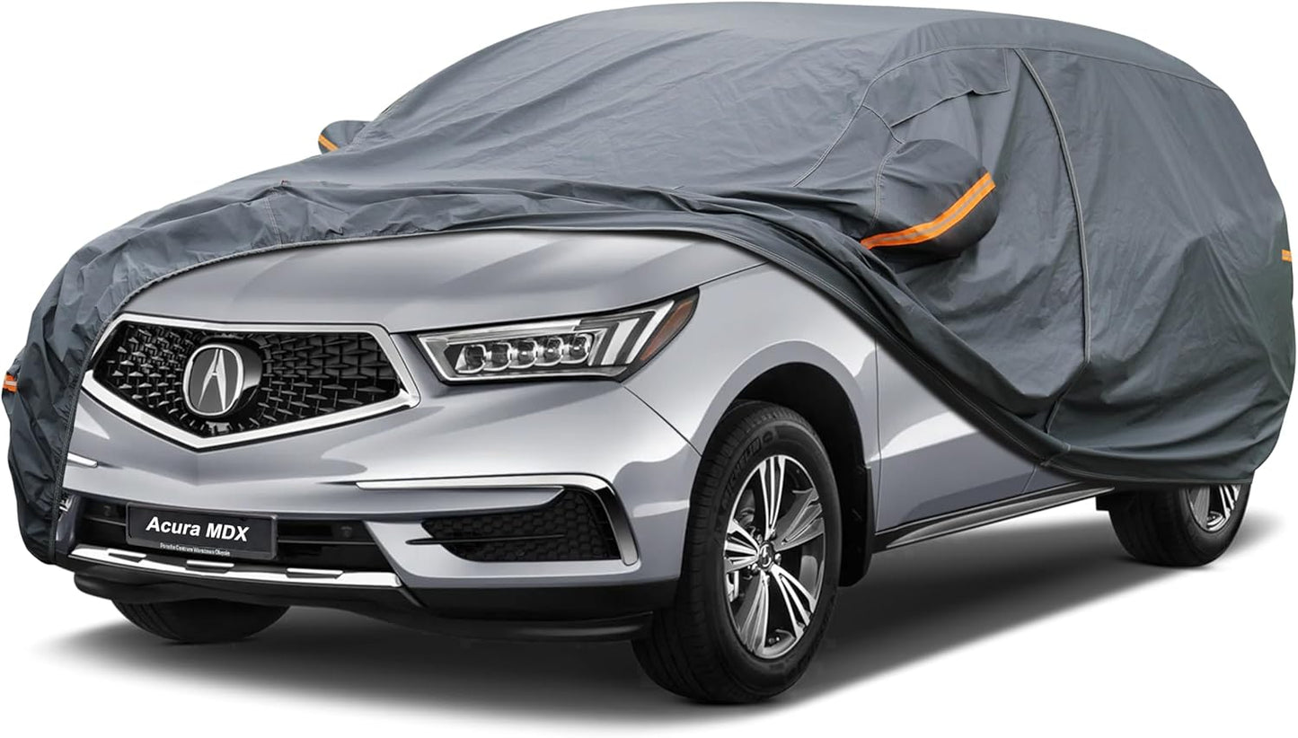 Premium Car Cover Custom Fit Acura MDX (2007-2025), 16 Layers Heavy Duty Car Cover Waterproof All Weather with Zipper Door for Sun Rain Snow Dust Uv Protection