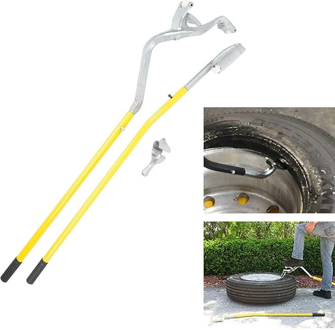 BLACKHORSE-RACING 22.5" to 24.5" Tire Changer Mount Demount Removal Tool Tubeless Truck Extra Bead Keeper Yellow