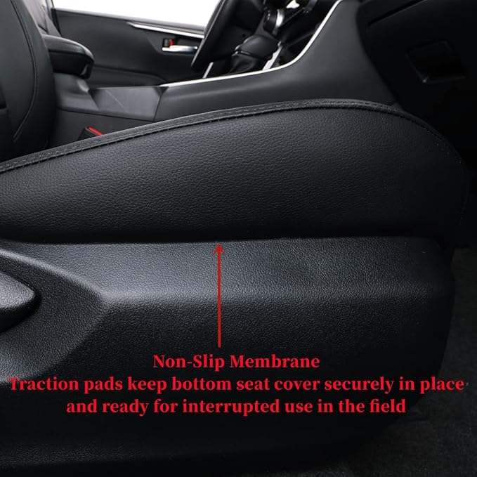 coverdream RAV4 Waterproof Leather Seat Covers Custom Fit for 2019-2024 2025 Toyota RAV4 LE,XLE,XLE Premium,Limited,Full Coverage,Airbag Compatible,Car Seat Protector(Full Set,Black)