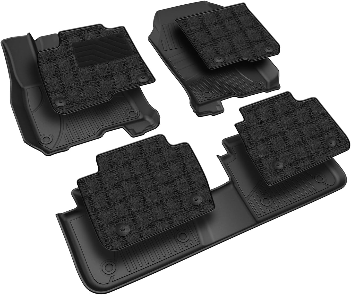 TPE Floor Mats & Carpet Mats Fit for Honda HRV 2023-2025 & Acura ADX 2025 - All Weather Protection Durable Waterproof TPE Anti-Slip Car Floor Liner - Double Layer Car Mats for HR-V Accessories