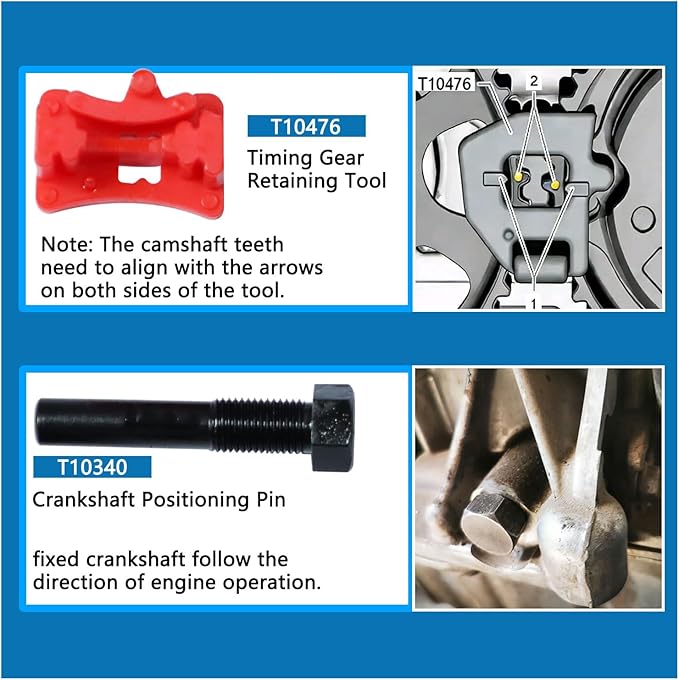 Camshaft and Crankshaft Timing Tool Set Replacement for VAG EA211 1.0L 1.2L 1.4L 1.6L FSI TSI TFSI Petrol Engine Compatible with VW Audi A3 /Golf VII/Jetta/Skoda Octavia/Seat Leon