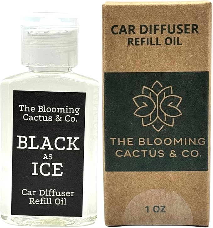 The Blooming Cactus & Co. - Car Diffuser Refill - Fragrance Oil Diffuser Refill - Reed Diffuser Refill 30 gr (Black Ice (Type))