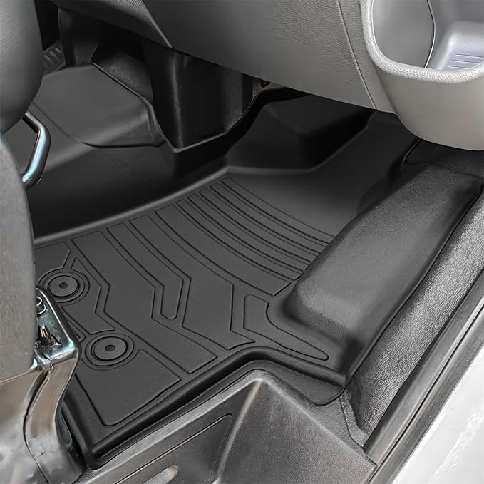 KARPAL Floor Mat Front Liner Fit for 2022-2024 2025 Ford Transit (All Models w/Vinyl Floors), Custom Fit TPE All Weather Ford Transit Front Accessories 1st Row Floor Liner - 1PCS