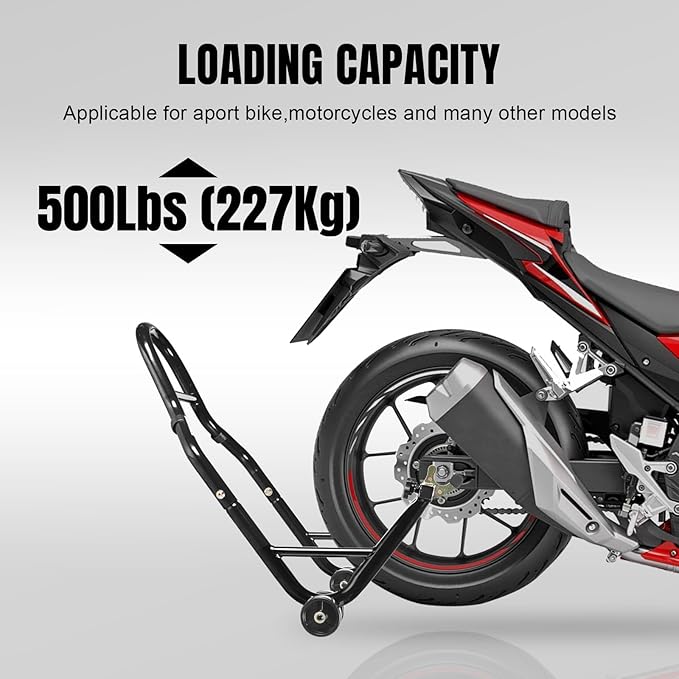 Motorcycle Stand Rear Combo Wheel Lift Stand, 500Lbs Capacity,Swingarm Spool Paddock Stand for Sport Bike,Fit for Yamaha, for Honda, Suitable for Kawasaki Black