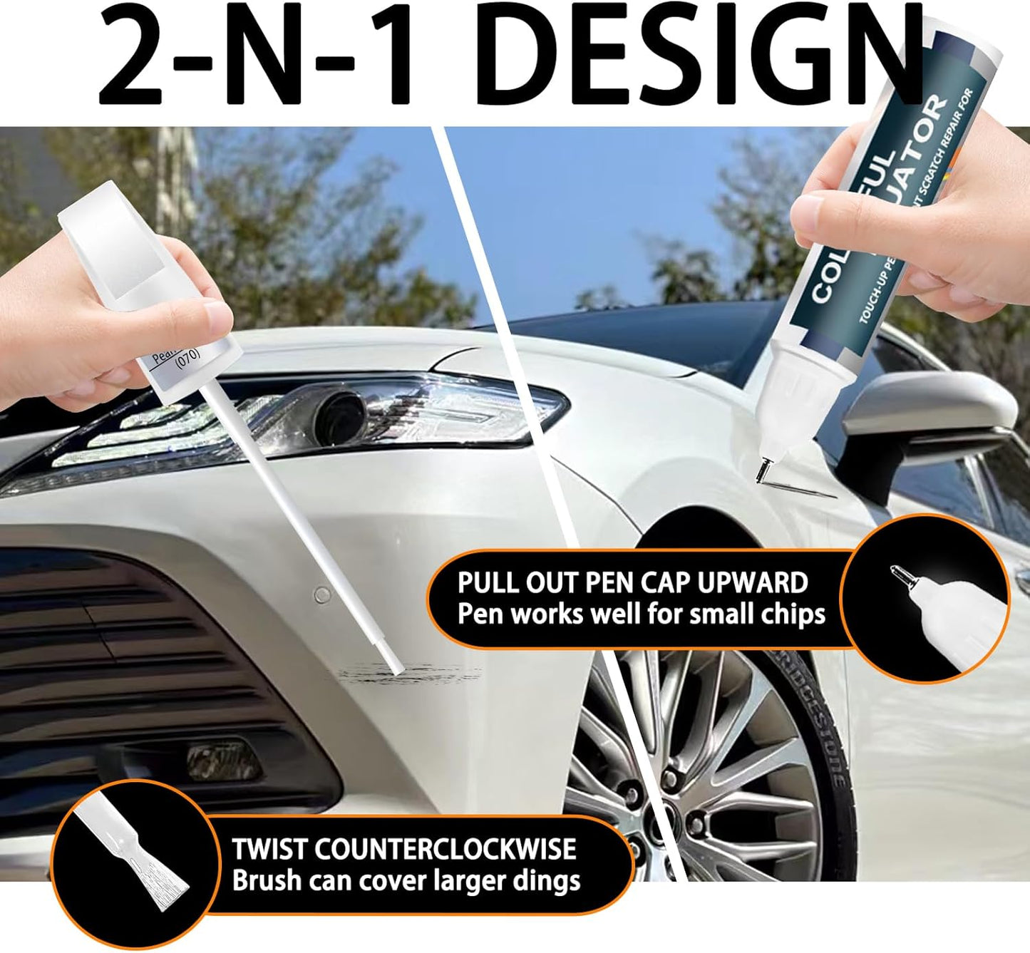 1D4 Pewter Metallic Touch Up Paint for Toyota, Car Paint Pen Scratch Repair Two-In-One Touch Up Paint, Premium Car Scratch Remover for Deep Scratches