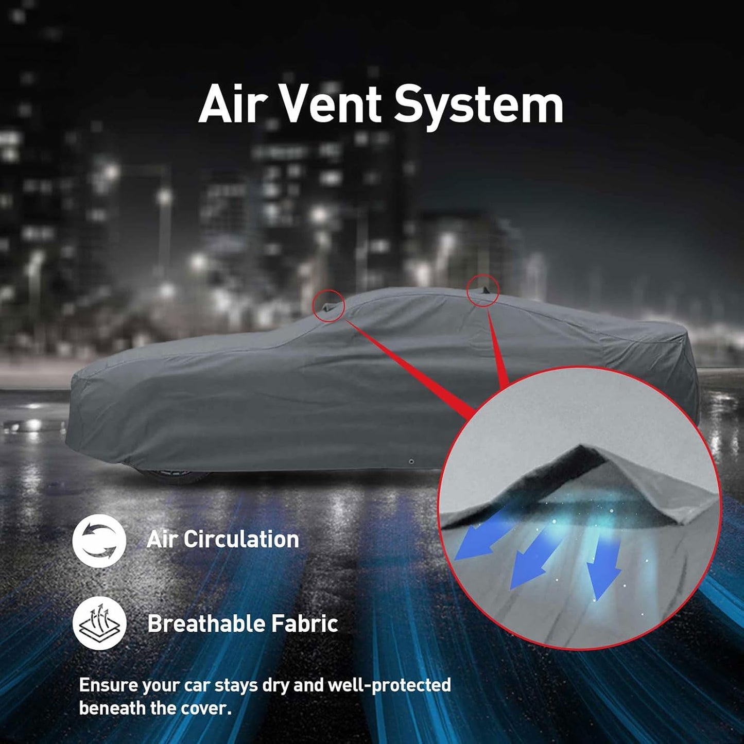 DaShield Ultimum Series Cadillac CTS-V 2016-2019 Sedan All Weather Protection Semi Custom Fit Dust, Sun, Snow, Rain Protection Indoor Outdoor