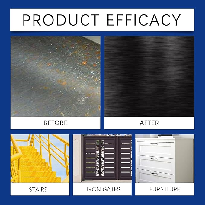 Rust Converter & Metallic Paint, Water-Based Black Primer for Metal, 300g - Weatherproof, Fast-Drying Anti-Rust Solution - Red 300g